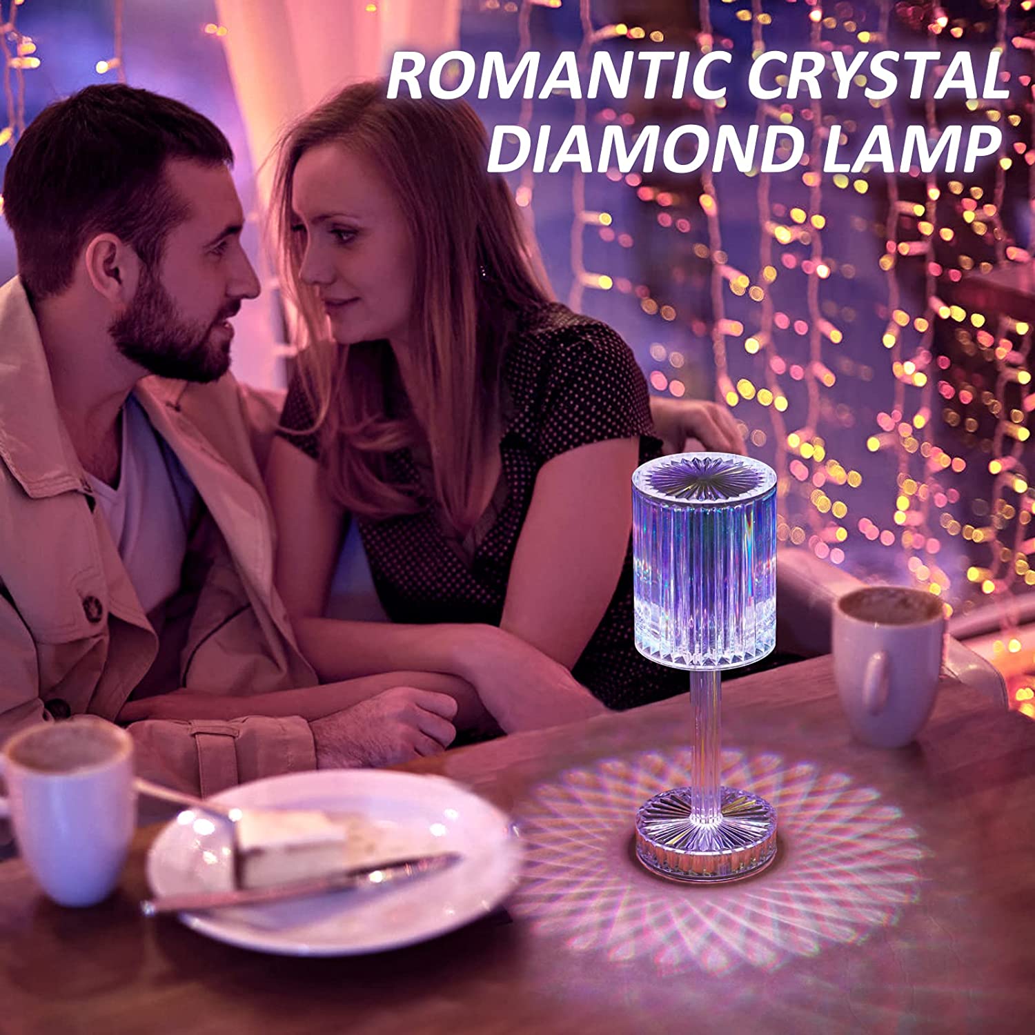 6605 Crystal Table Lamp , Touch Control Atmosphere Nightstand Lamp With USB Charging Line DeoDap 6605 Crystal Table Lamp , Touch Control Atmosphere Nightstand Lamp With USB Charging Line DeoDap